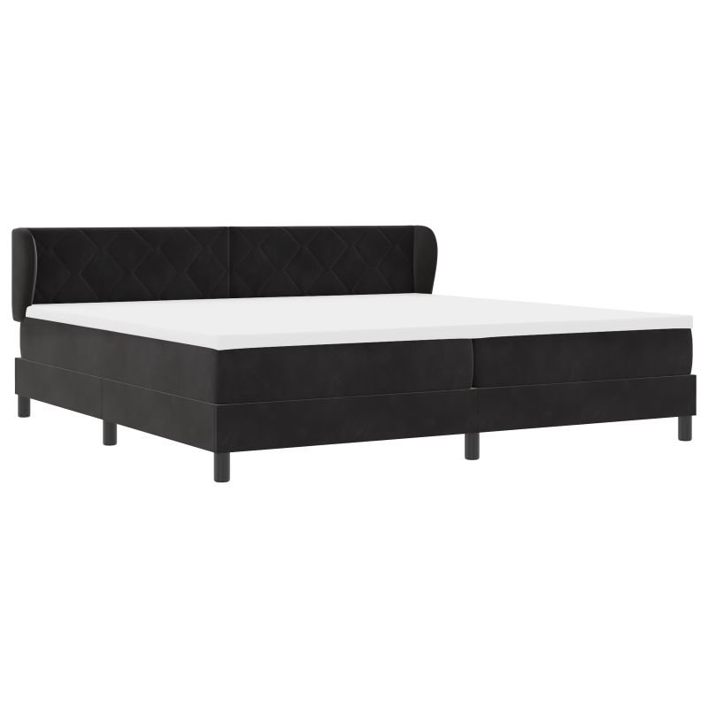 Boxspringbett mit Matratze Schwarz 200x200 cm Samt