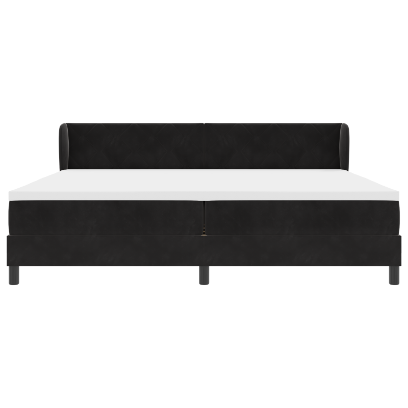 Boxspringbett mit Matratze Schwarz 200x200 cm Samt
