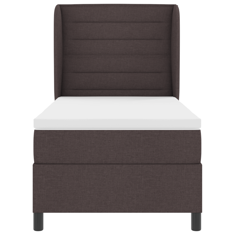 Boxspringbett mit Matratze Dunkelbraun 80x200 cm Stoff