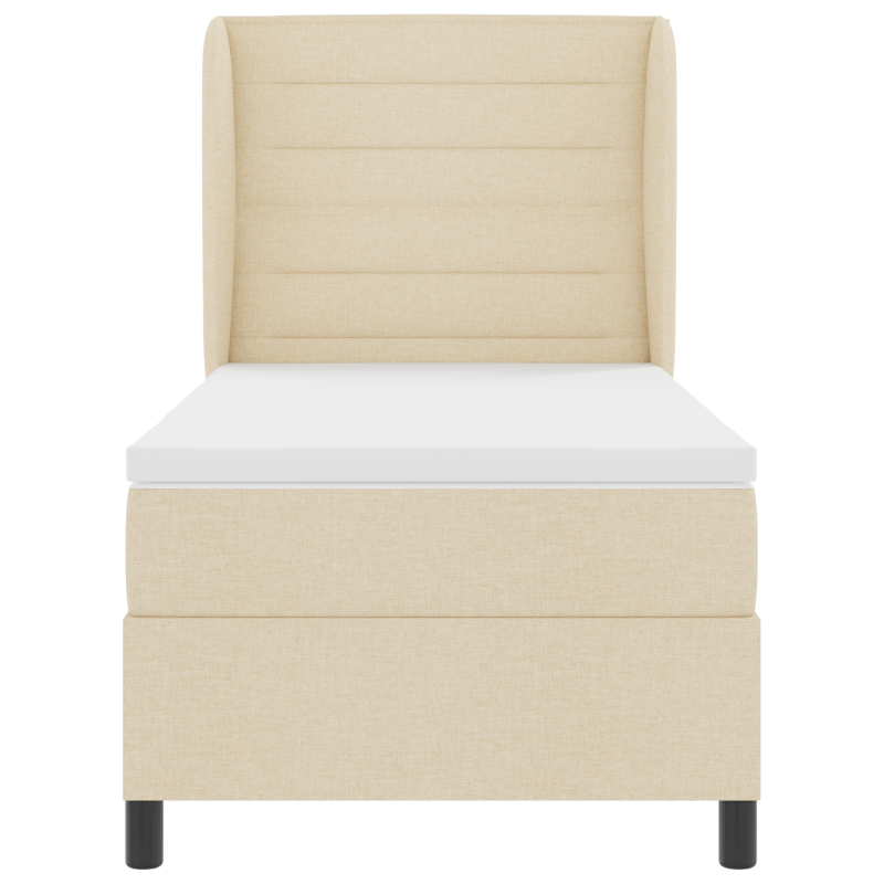 Boxspringbett mit Matratze Creme 90x190 cm Stoff