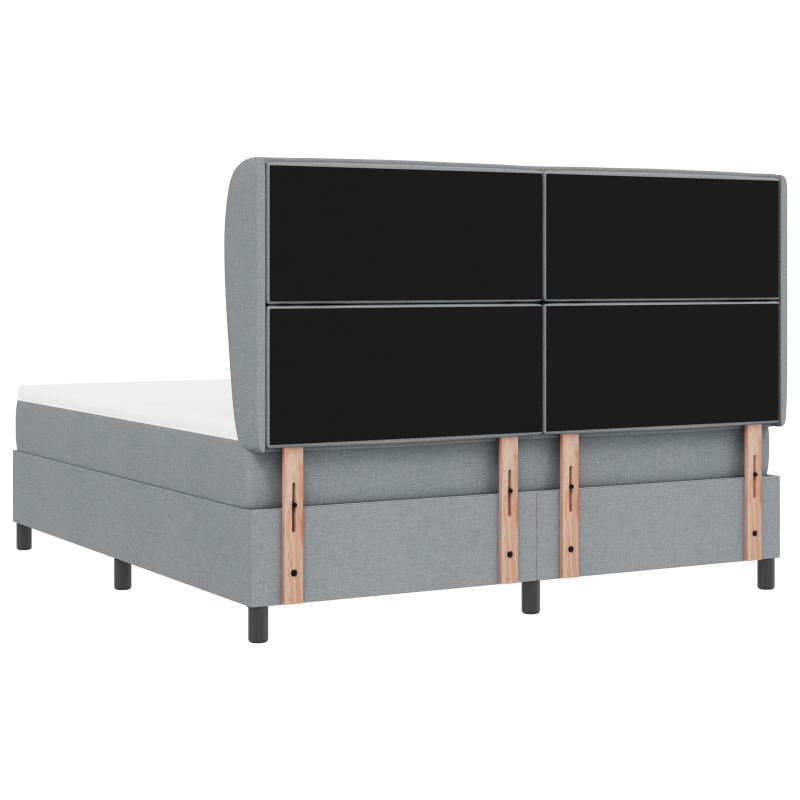 Boxspringbett mit Matratze Hellgrau 180x200 cm Stoff