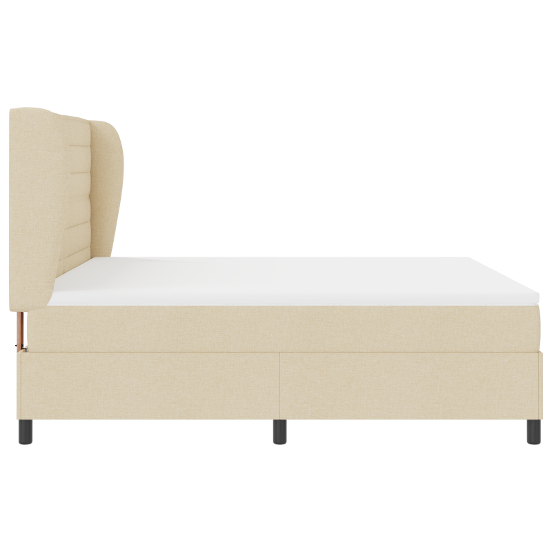 Boxspringbett mit Matratze Creme 180x200 cm Stoff