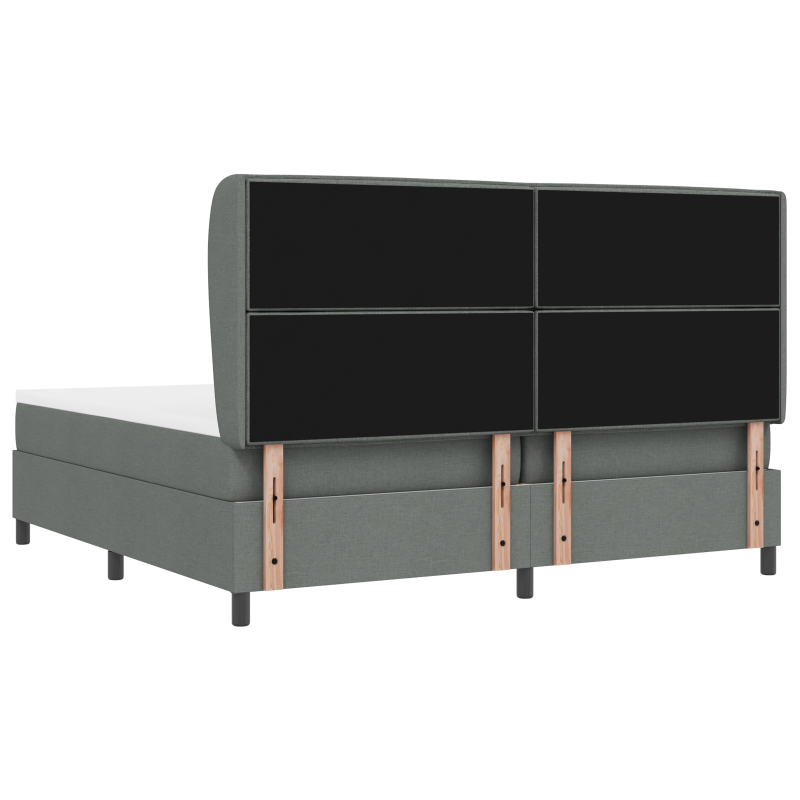 Boxspringbett mit Matratze Dunkelgrau 200x200 cm Stoff