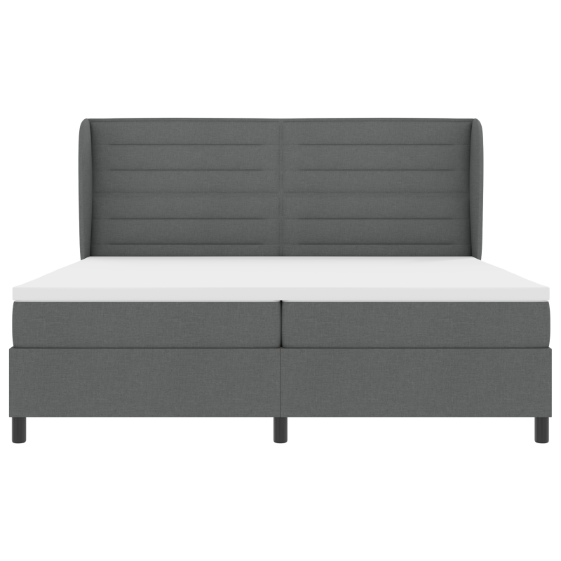 Boxspringbett mit Matratze Dunkelgrau 200x200 cm Stoff