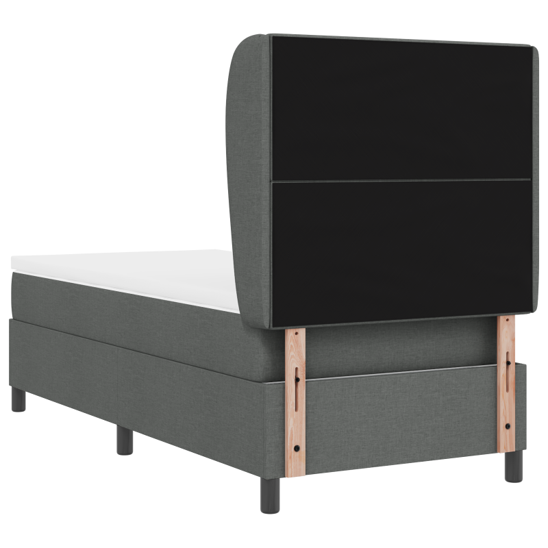 Boxspringbett mit Matratze Dunkelgrau 80x200 cm Stoff