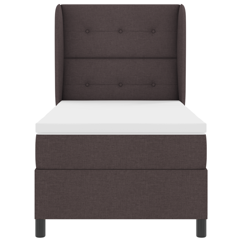 Boxspringbett mit Matratze Dunkelbraun 90x200 cm Stoff