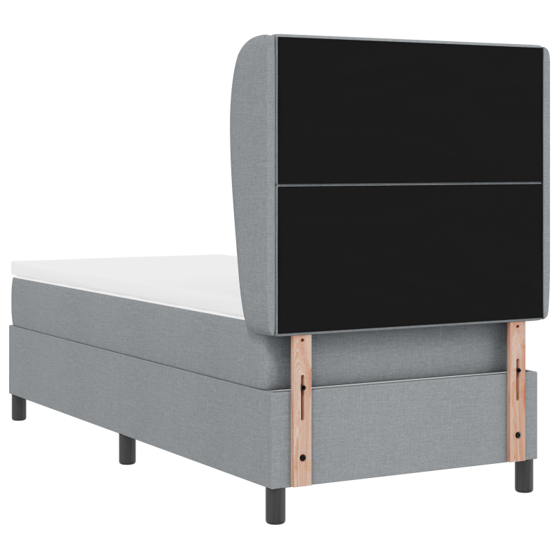 Boxspringbett mit Matratze Hellgrau 100x200 cm Stoff