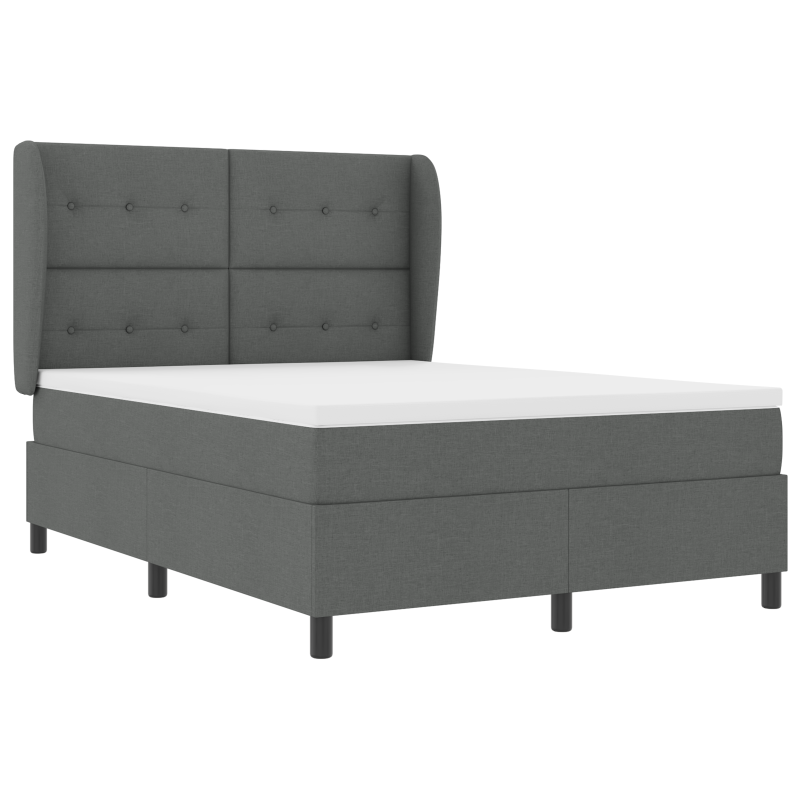 Boxspringbett mit Matratze - Dunkelgrau, 160x200 cm Stoff