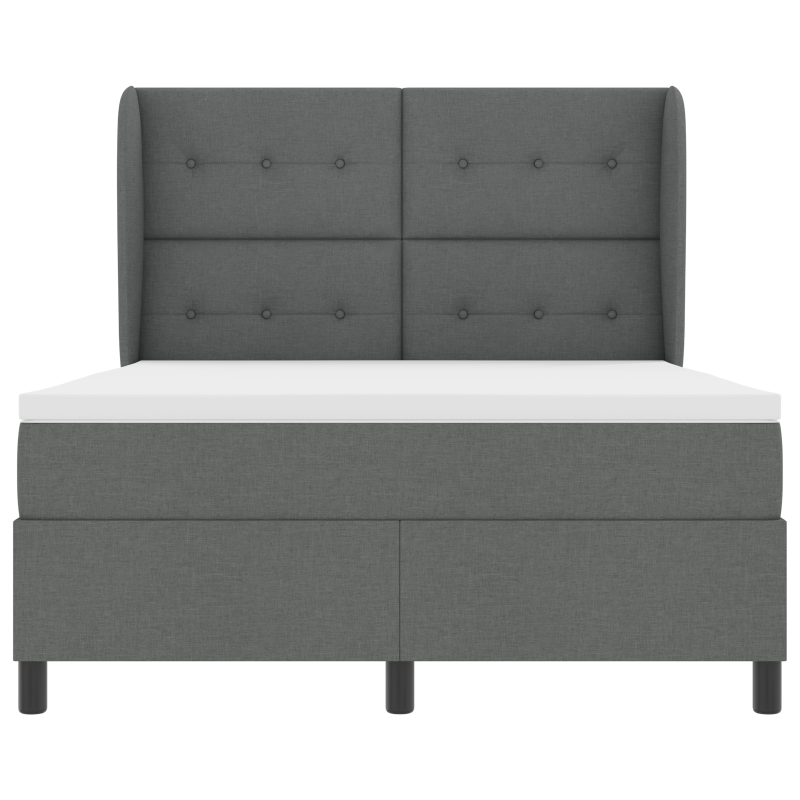 Boxspringbett mit Matratze - Dunkelgrau, 160x200 cm Stoff