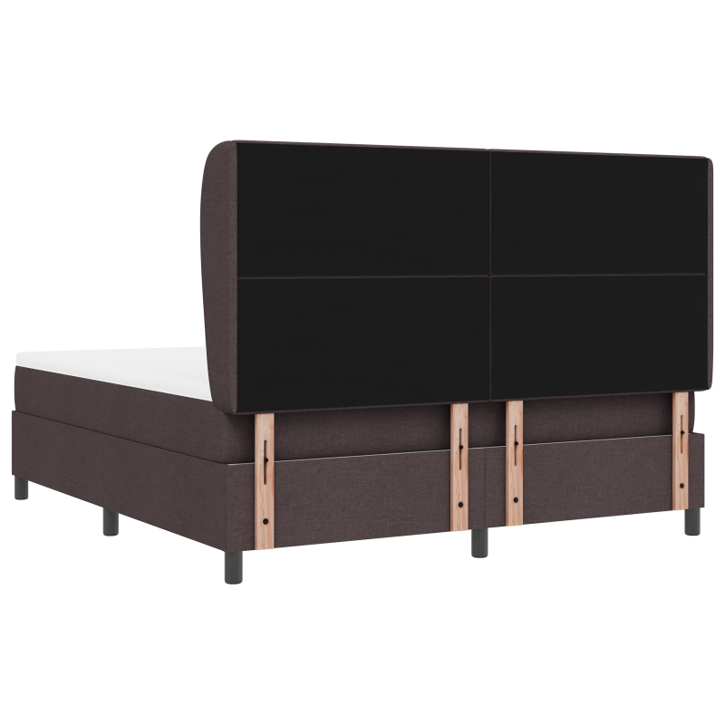 Boxspringbett mit Matratze in Dunkelbraun, 180x200 cm, Stoff