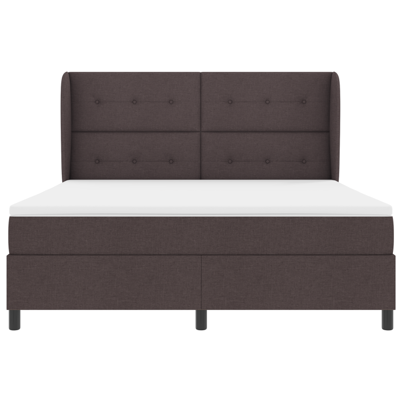 Boxspringbett mit Matratze in Dunkelbraun, 180x200 cm, Stoff