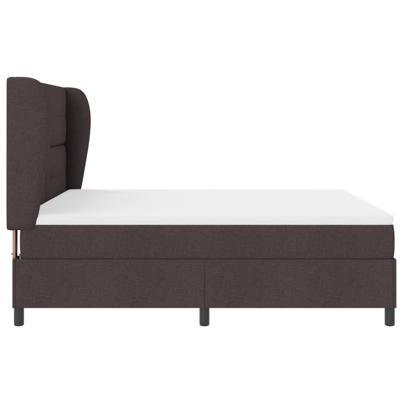 Boxspringbett mit Matratze in Dunkelbraun, 180x200 cm, Stoff