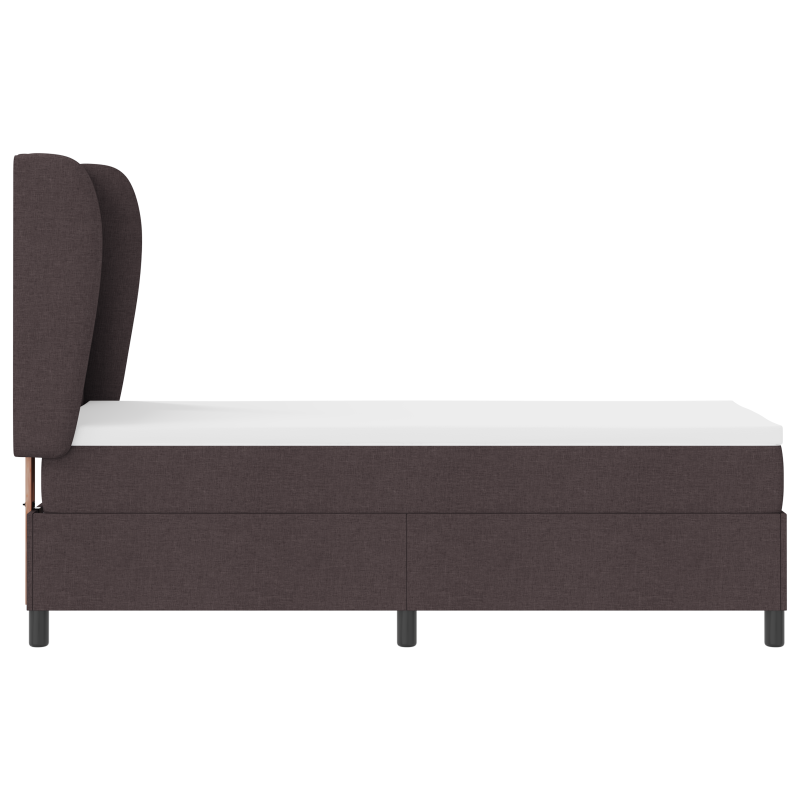 Boxspringbett mit Matratze - Dunkelbraun, 80x200 cm, Stoff
