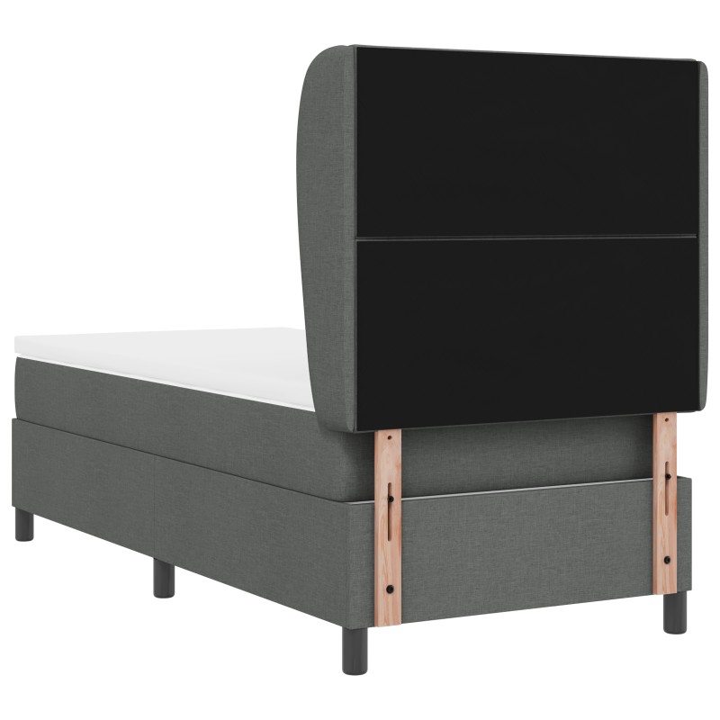 Boxspringbett mit Matratze Dunkelgrau 90x200 cm Stoff
