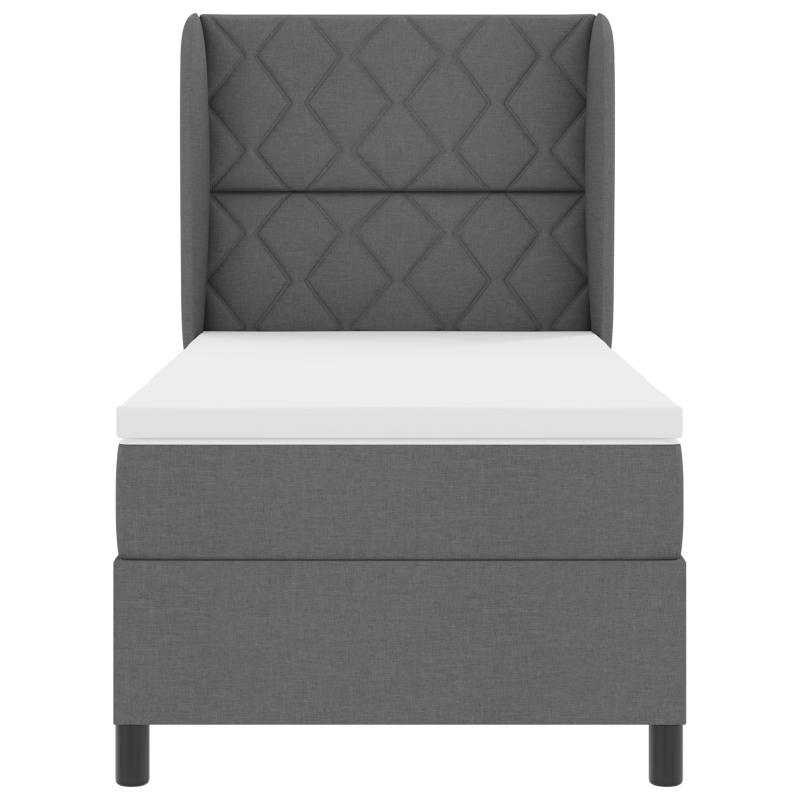 Boxspringbett mit Matratze Dunkelgrau 90x200 cm Stoff