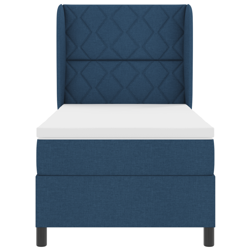 Boxspringbett mit Matratze Blau 90x200 cm Stoff