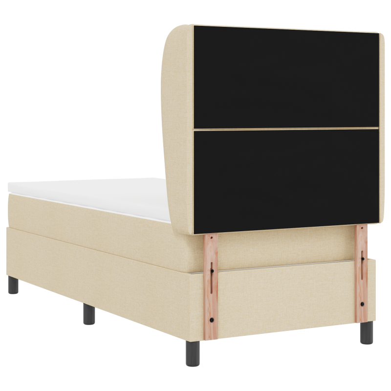 Boxspringbett mit Matratze - Creme 100x200 cm Stoff