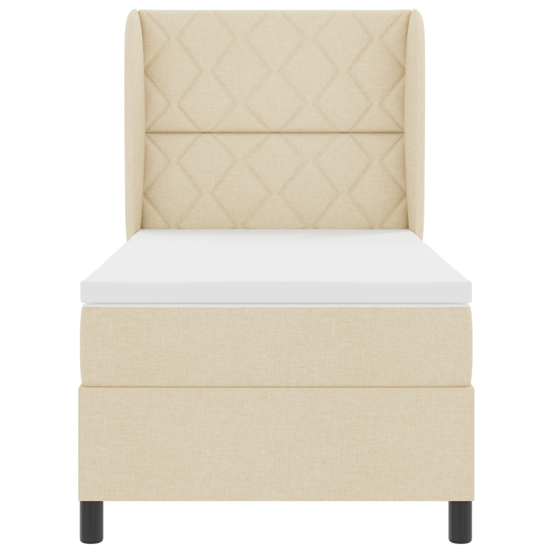 Boxspringbett mit Matratze - Creme 100x200 cm Stoff