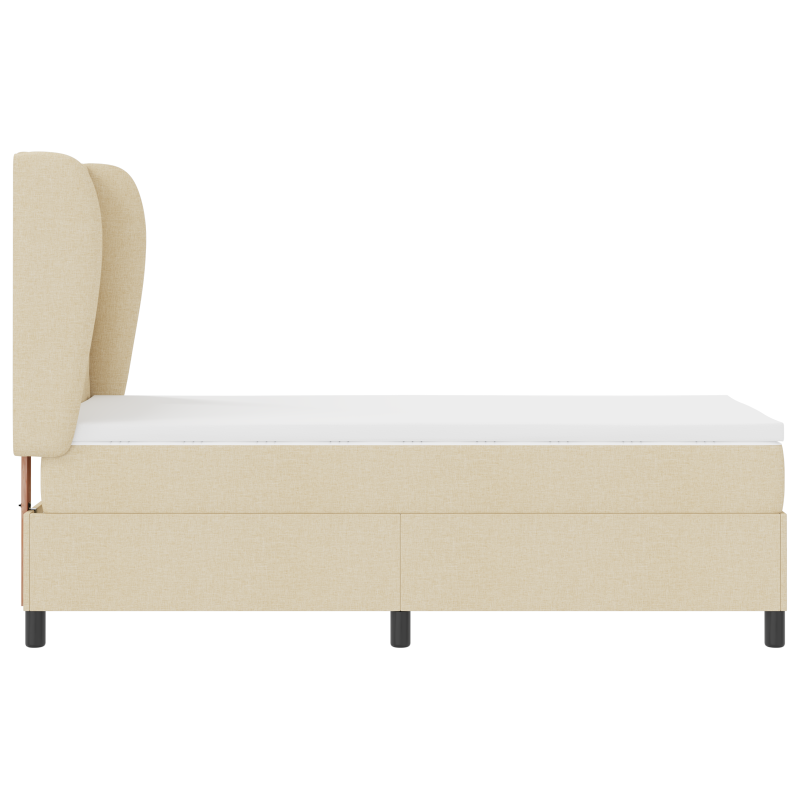 Boxspringbett mit Matratze - Creme 100x200 cm Stoff