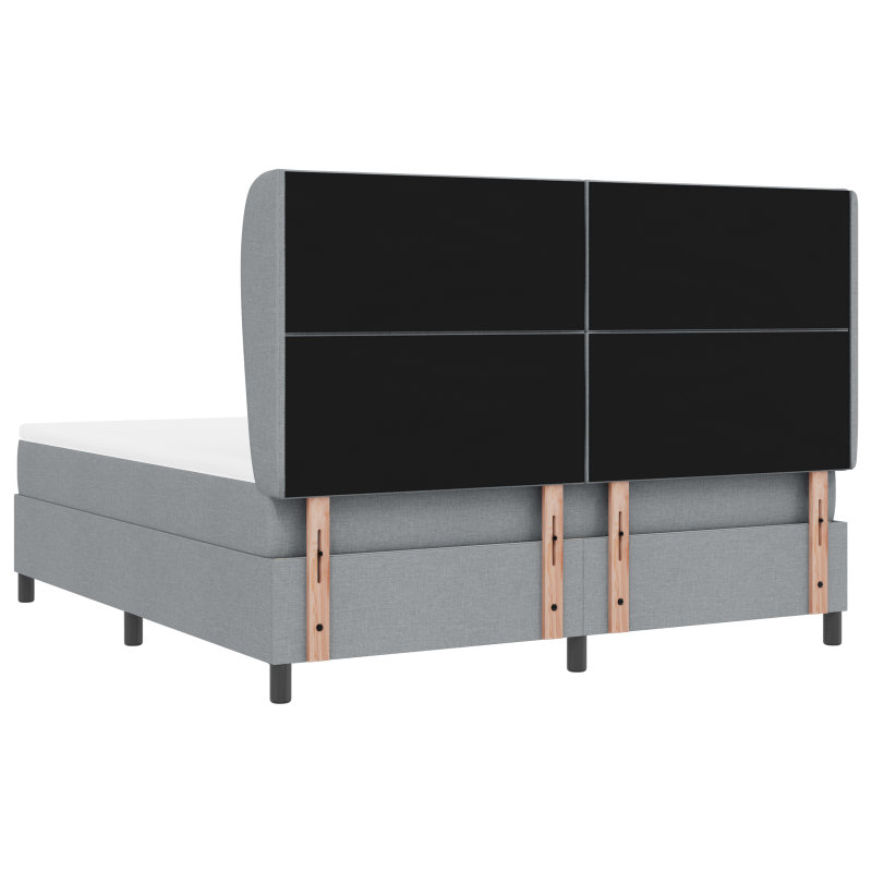 Boxspringbett mit Matratze - Hellgrau, 180x200 cm, Stoff