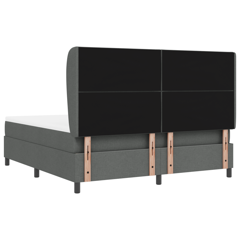 Boxspringbett mit Matratze in Dunkelgrau, 180x200 cm Stoff