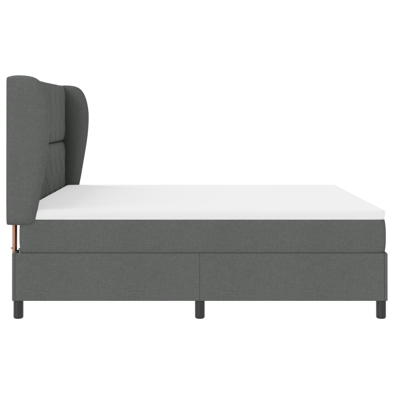 Boxspringbett mit Matratze in Dunkelgrau, 180x200 cm Stoff