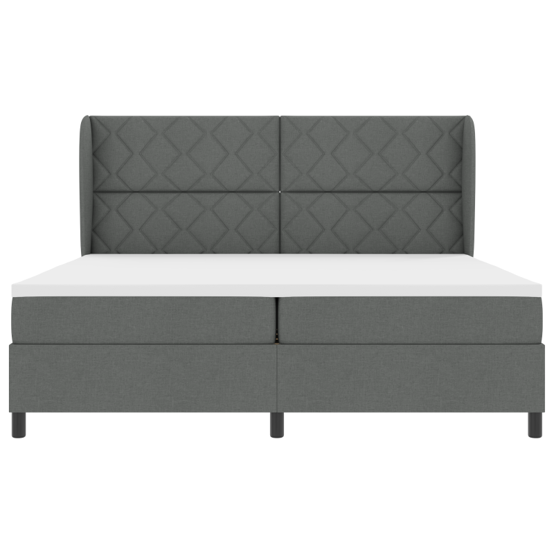 Boxspringbett mit Matratze Dunkelgrau 200x200 cm Stoff