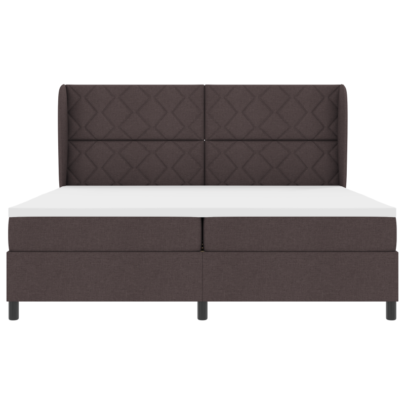 Boxspringbett mit Matratze in Dunkelbraun, 200x200 cm Stoff