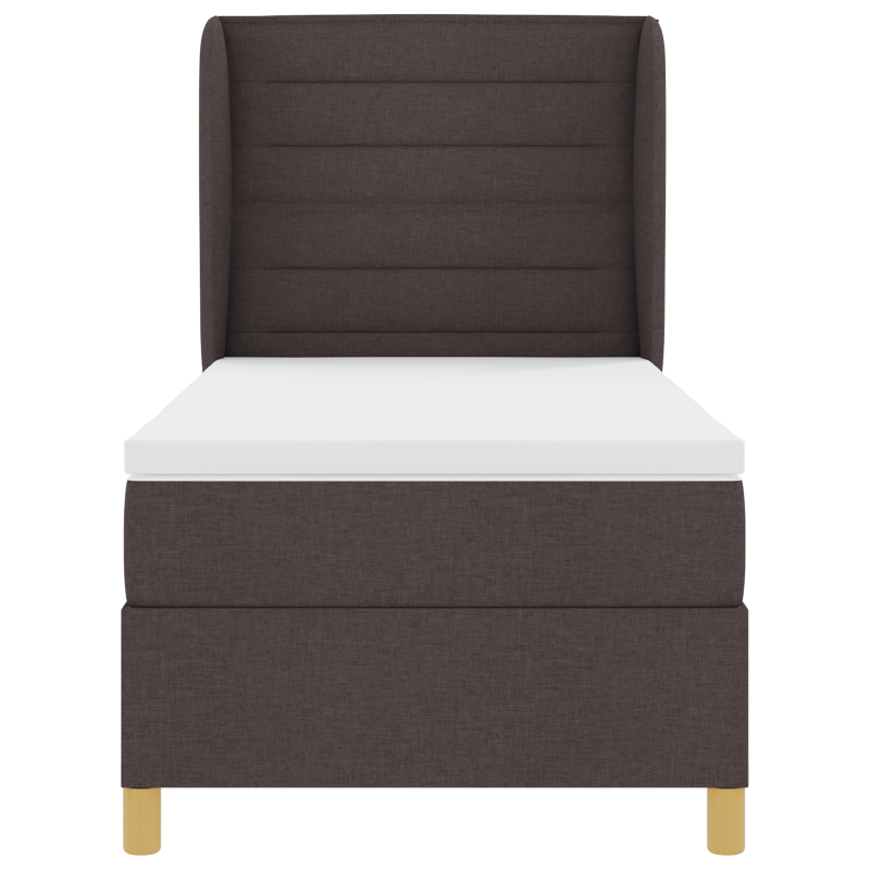 Boxspringbett mit Matratze Dunkelbraun 80x200 cm Stoff
