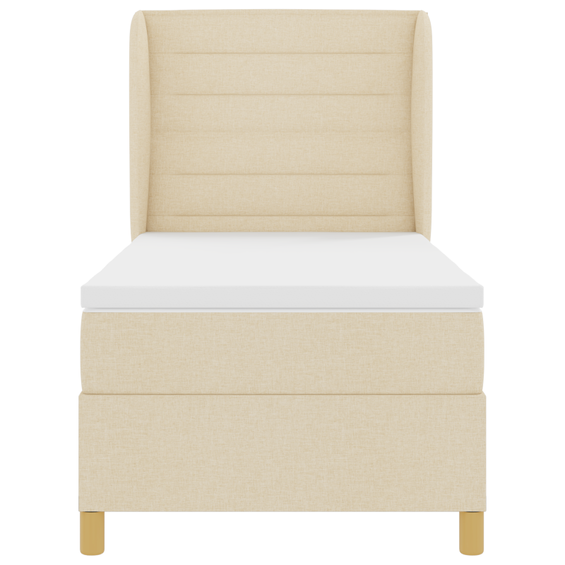 Boxspringbett mit Matratze Creme 90x190 cm Stoff
