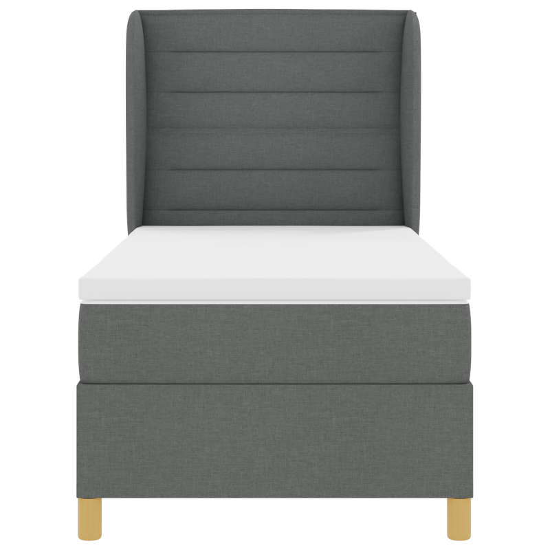Boxspringbett mit Matratze Dunkelgrau 100x200 cm Stoff