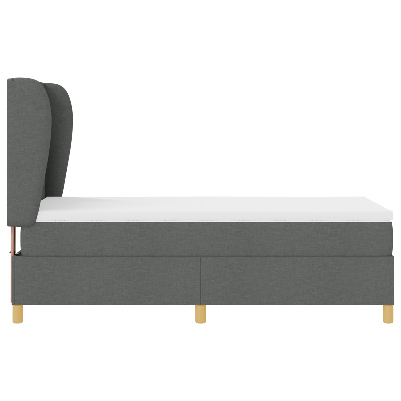 Boxspringbett mit Matratze Dunkelgrau 100x200 cm Stoff