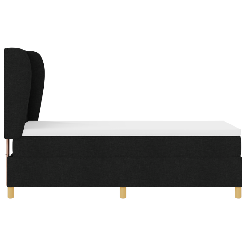 Boxspringbett mit Matratze Schwarz 100x200 cm Stoff