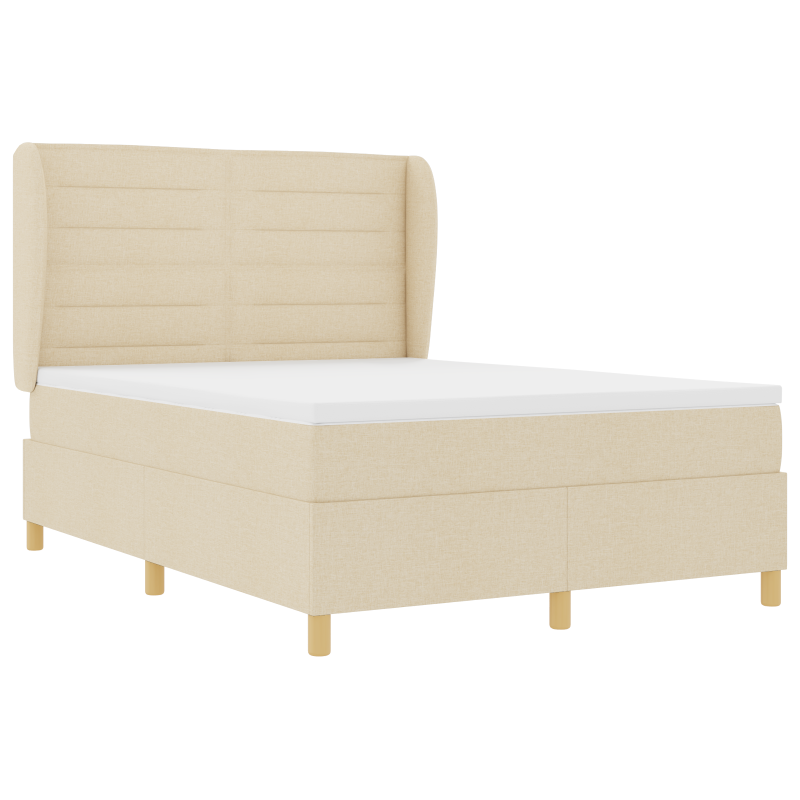Boxspringbett mit Matratze Creme 160x200 cm Stoff