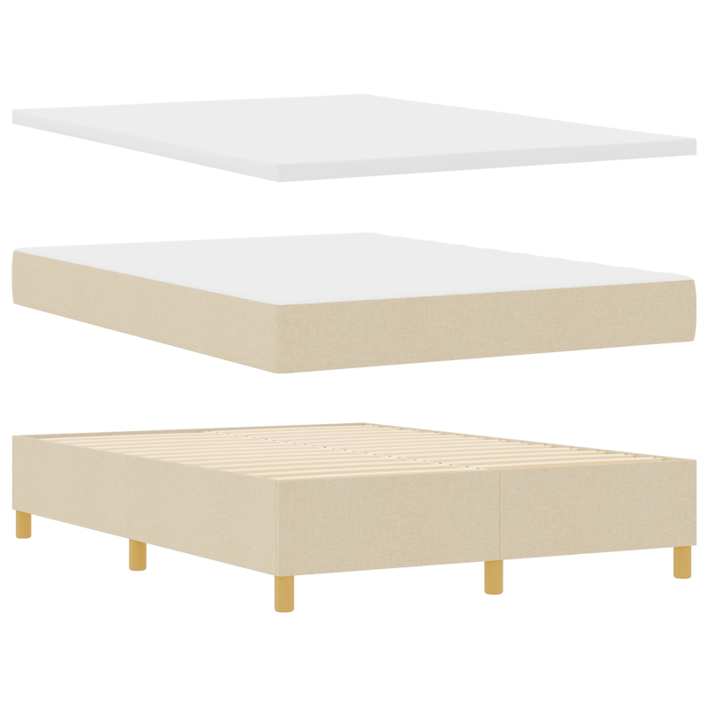 Boxspringbett mit Matratze Creme 160x200 cm Stoff