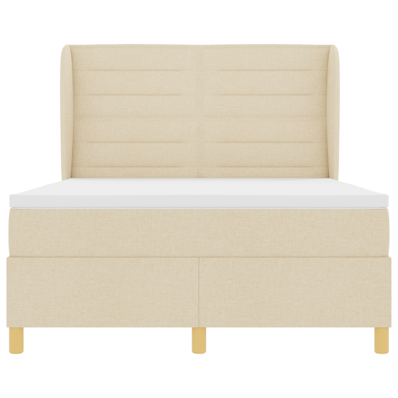 Boxspringbett mit Matratze Creme 160x200 cm Stoff