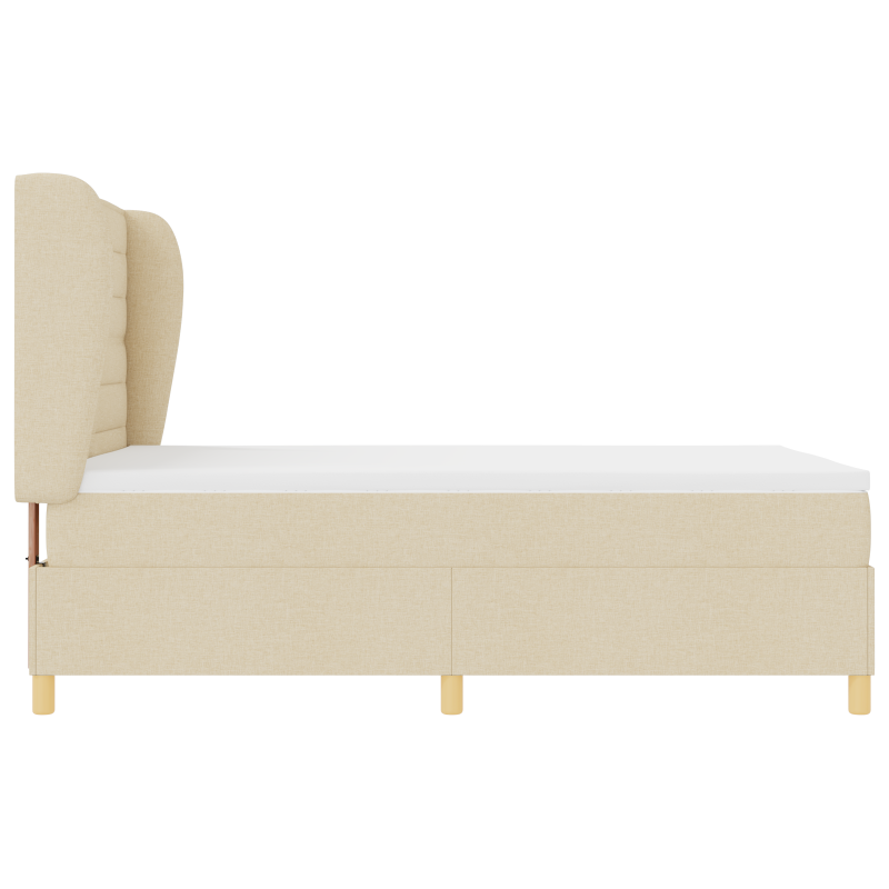 Boxspringbett mit Matratze Creme 160x200 cm Stoff