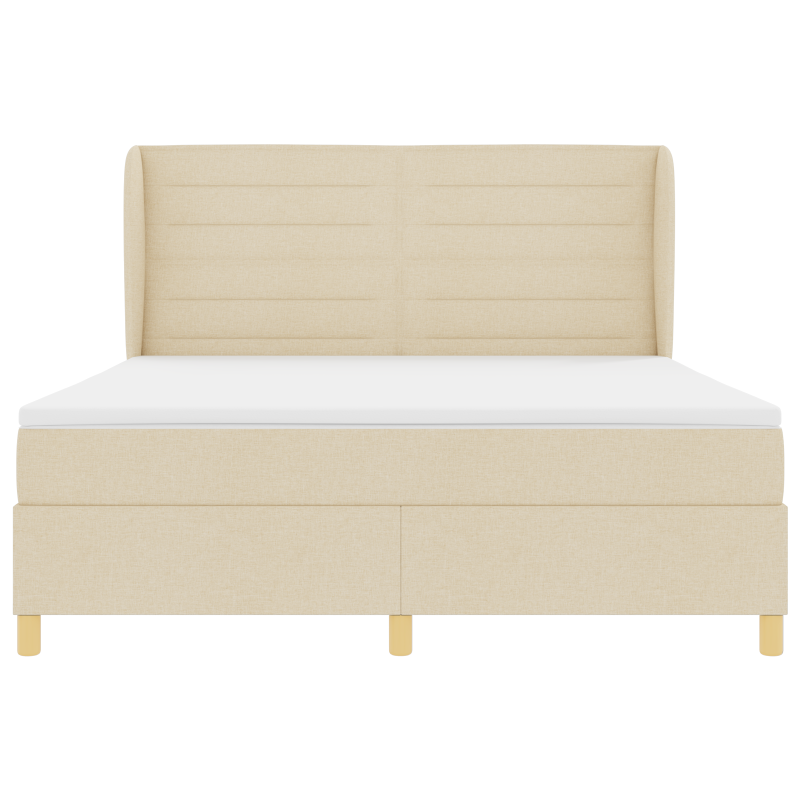 Boxspringbett mit Matratze Creme 180x200 cm Stoff