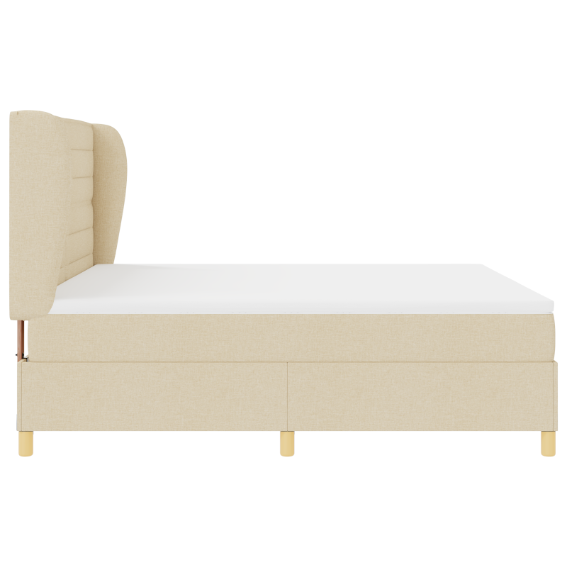 Boxspringbett mit Matratze Creme 180x200 cm Stoff