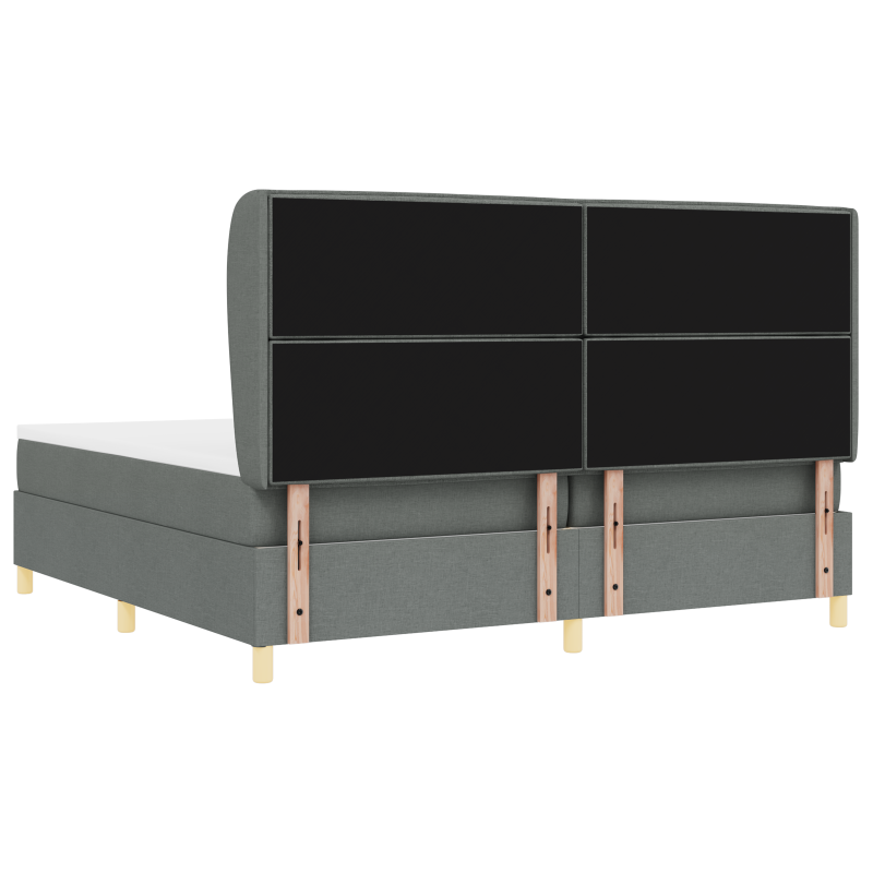 Boxspringbett mit Matratze Dunkelgrau 200x200 cm Stoff