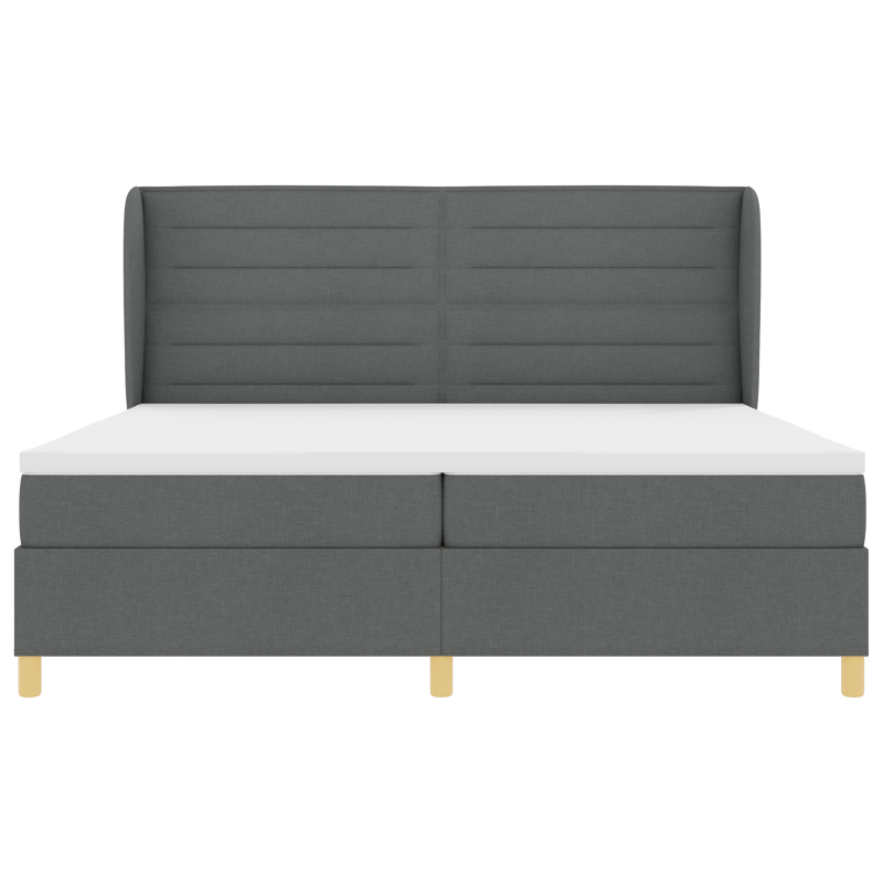 Boxspringbett mit Matratze Dunkelgrau 200x200 cm Stoff
