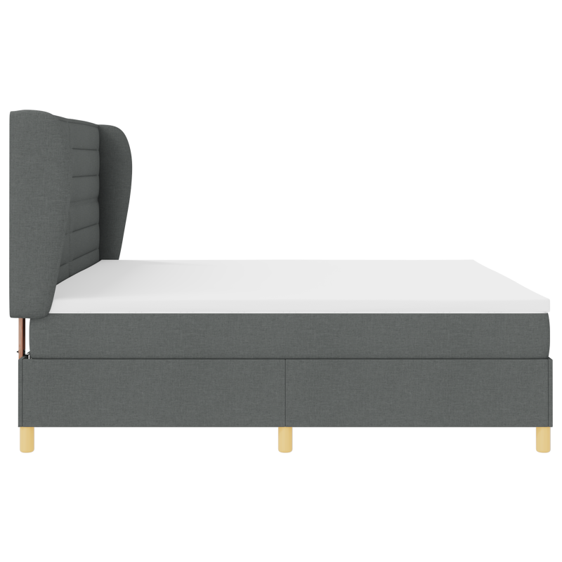 Boxspringbett mit Matratze Dunkelgrau 200x200 cm Stoff