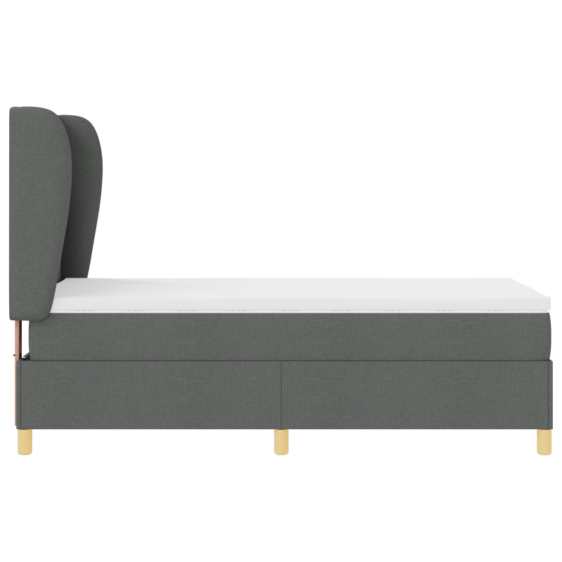 Boxspringbett mit Matratze Dunkelgrau 80x200 cm Stoff