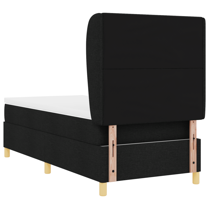 Boxspringbett mit Matratze Schwarz 80x200 cm Stoff