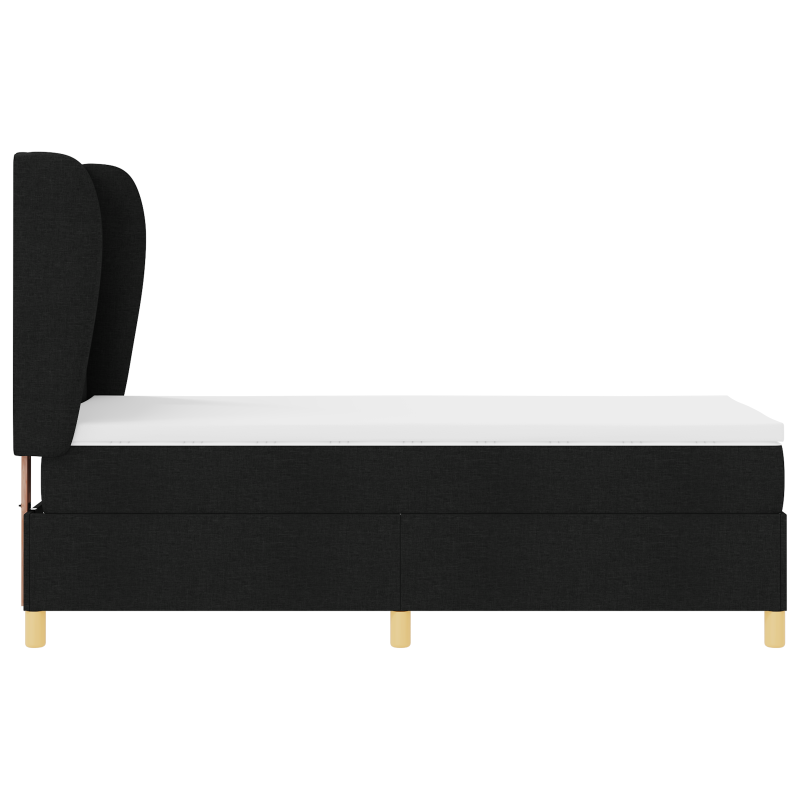 Boxspringbett mit Matratze Schwarz 80x200 cm Stoff
