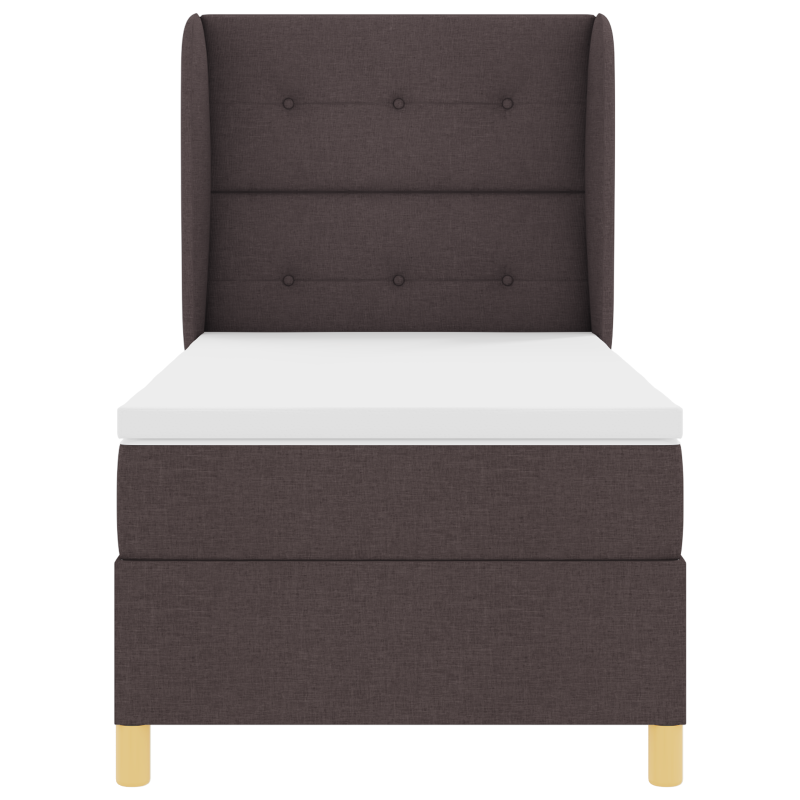 Boxspringbett mit Matratze Dunkelbraun 80x200 cm Stoff