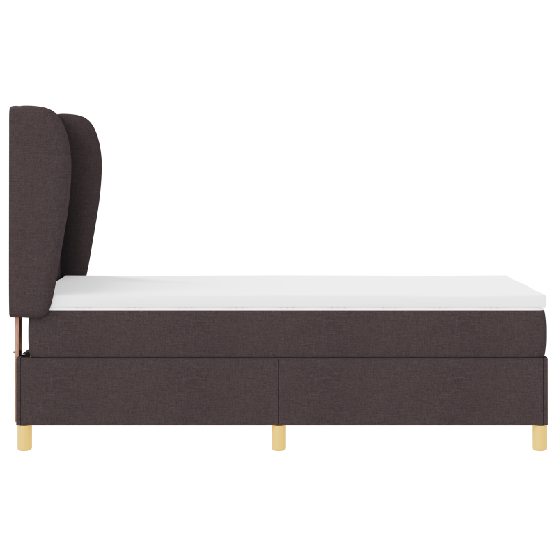 Boxspringbett mit Matratze Dunkelbraun 80x200 cm Stoff