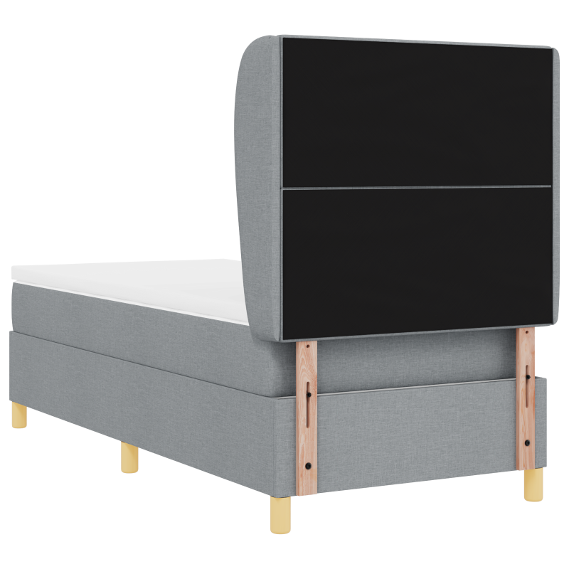 Boxspringbett mit Matratze Hellgrau 100x200 cm Stoff