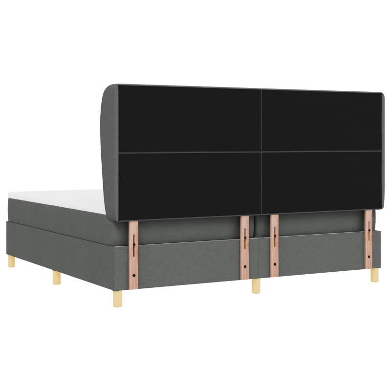 Boxspringbett mit Matratze Dunkelgrau 200x200 cm Stoff