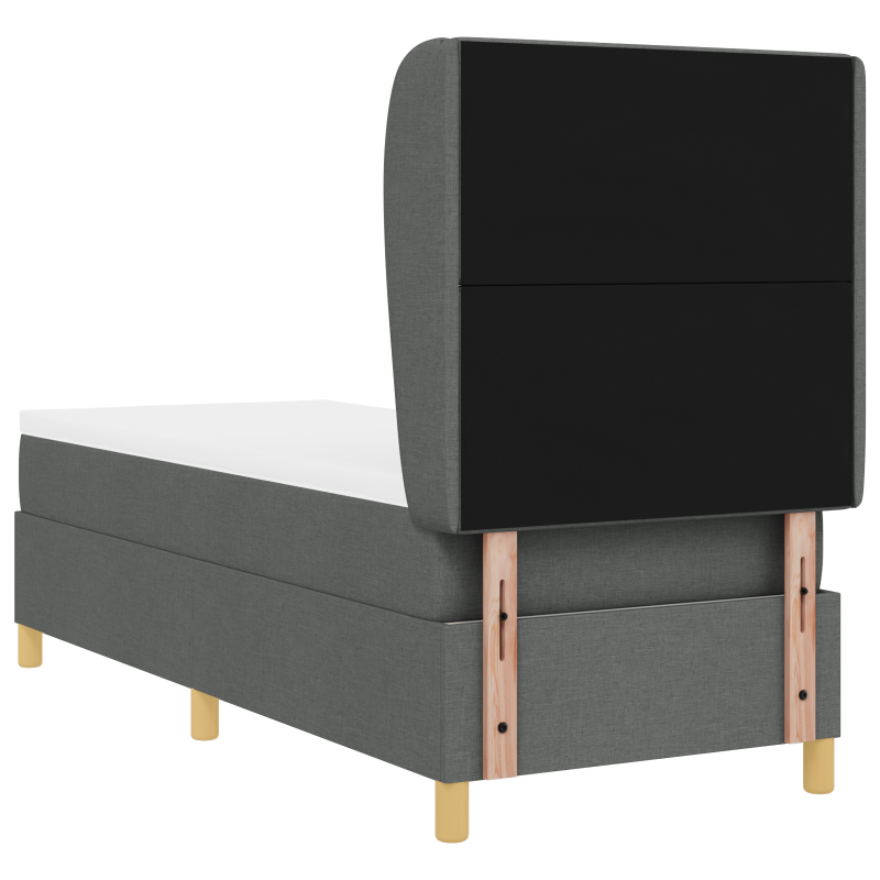 Boxspringbett mit Matratze Dunkelgrau 80x200 cm Stoff